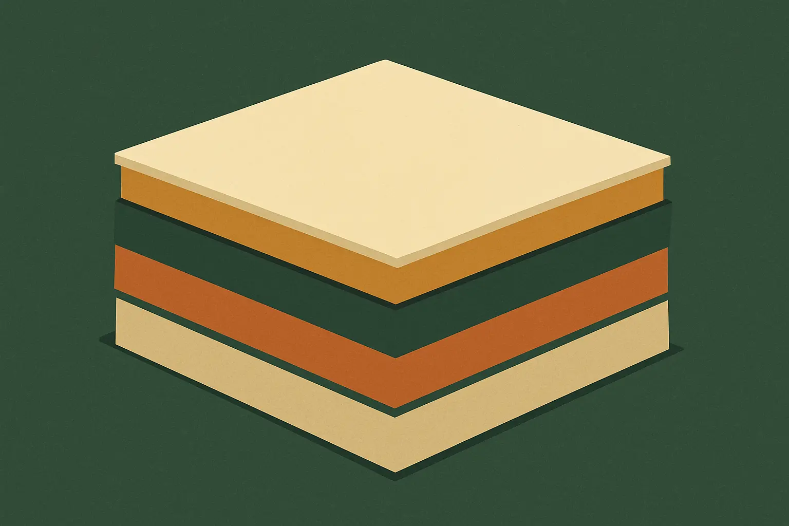 Flat vector illustration of a bound project divided into five stacked chapter sections