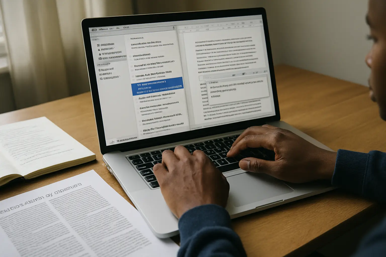 A reference manager library on screen with a citation being inserted into a project chapter