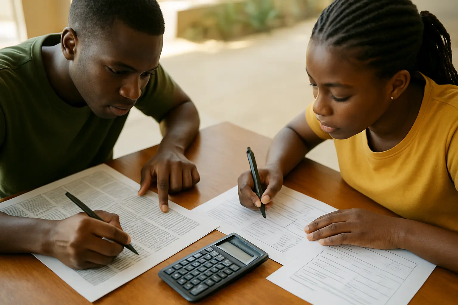 Two Nigerian mass communication students coding the same newspaper stories on identical coding sheets to compute intercoder reliability