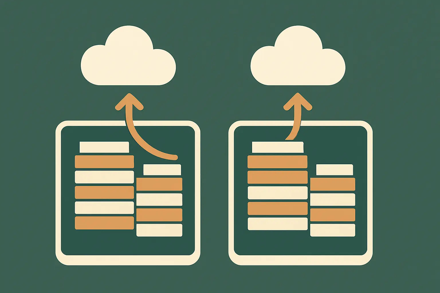 Flat vector illustration comparing two reference manager libraries side by side