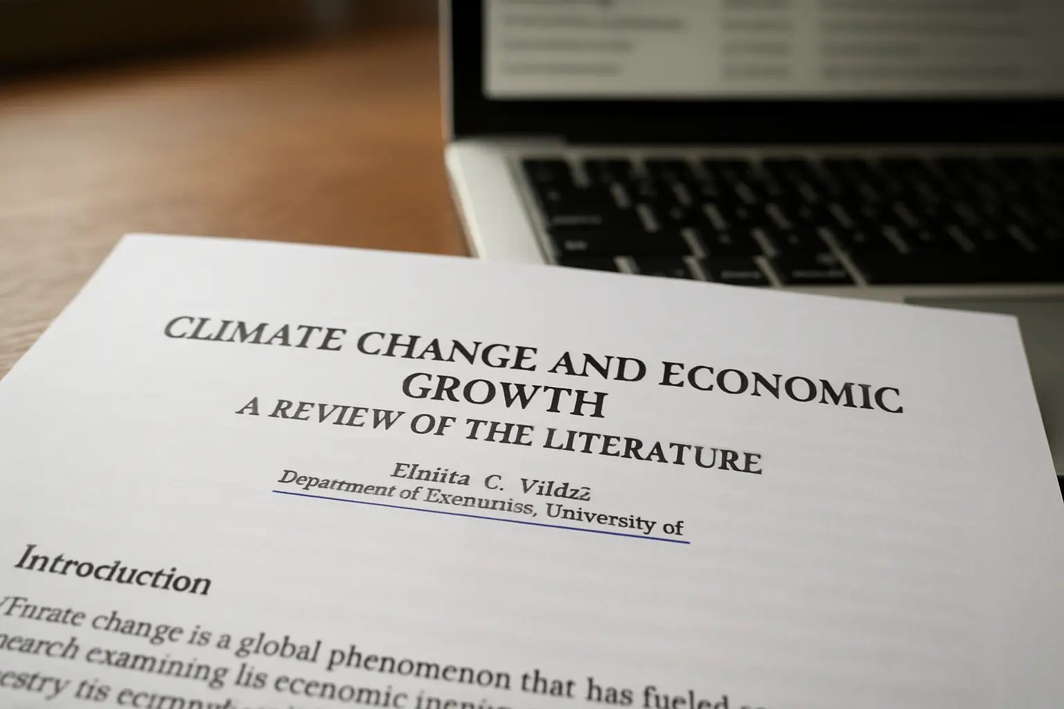 The first page of a printed journal article with the author affiliation line underlined