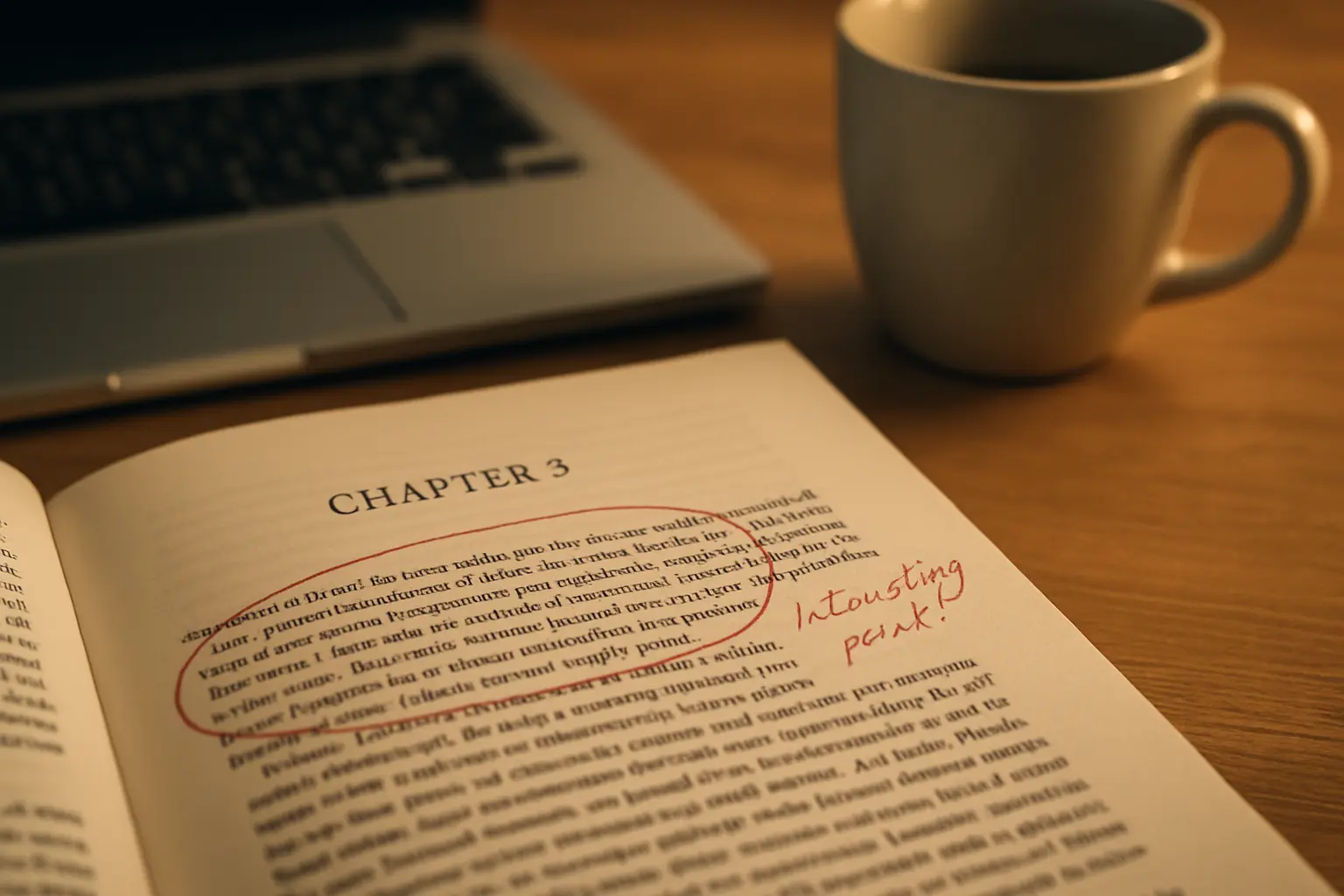 A circled paragraph at the end of a literature review chapter marking the gap statement